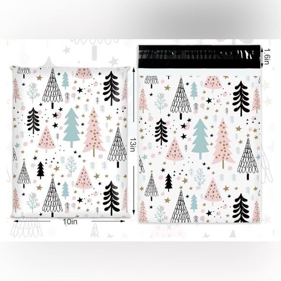 Christmas Tree 20 Poly Mailers 10 x 13 multi color - Picture 4 of 4